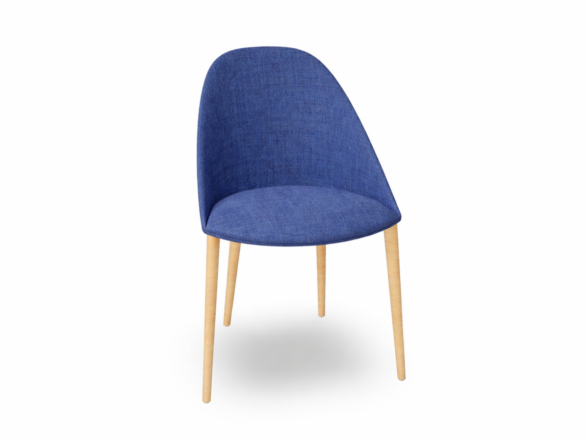 Cila Fully Upholstered Chair With Timber Oak Four-leg Base