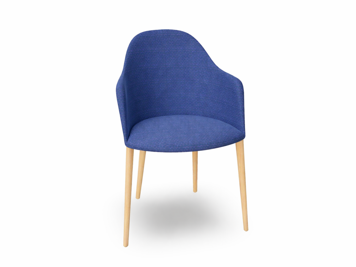 Cila Fully Upholstered Armchair with Timber Oak Four-leg Base