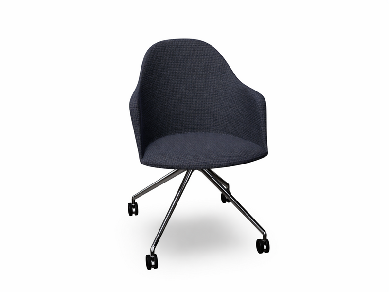 Cila fully upholstered Armchair With Fixed Trestle Base