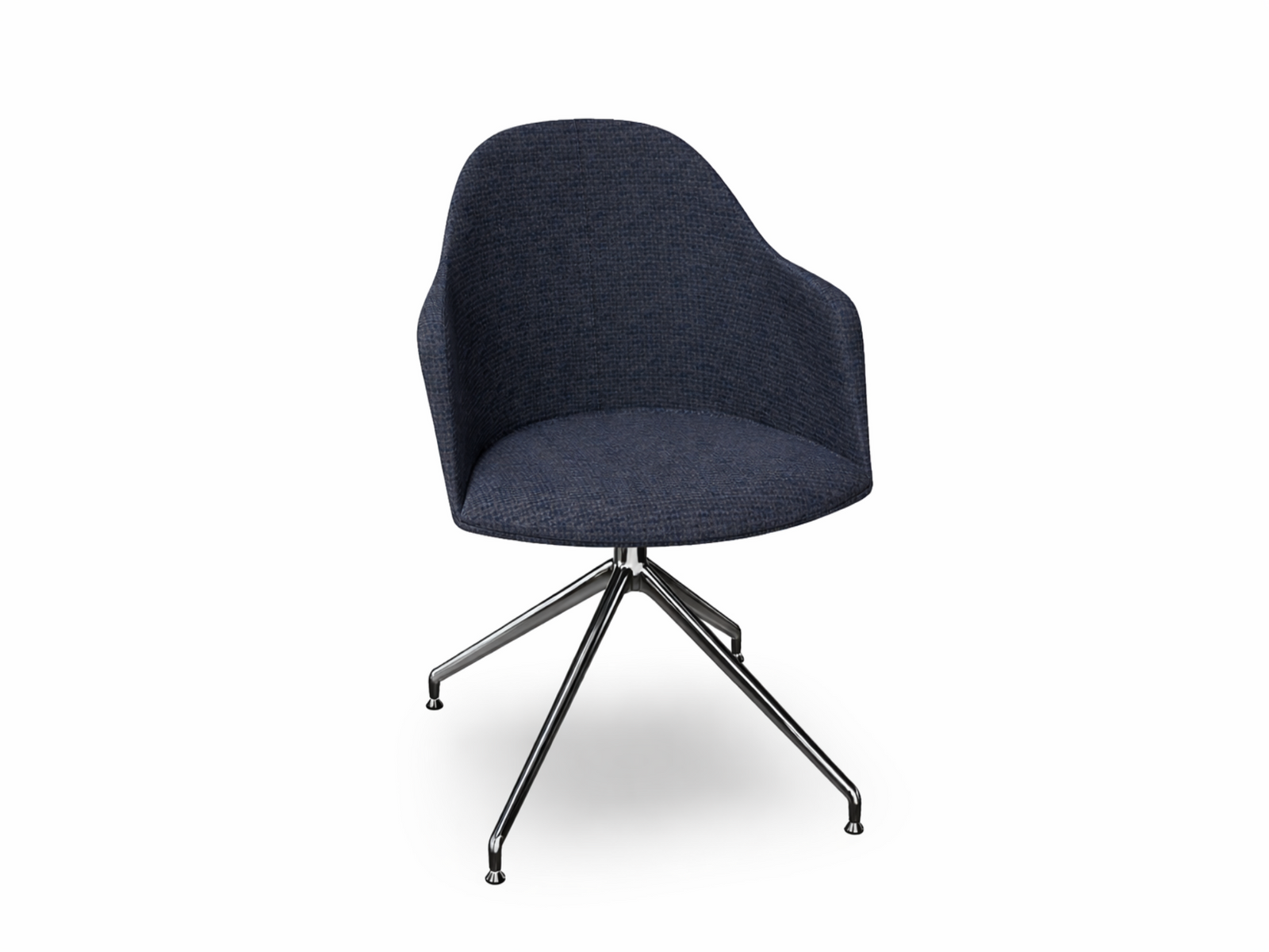 Cila Fully Upholstered Armchair With Swivel Trestle Base