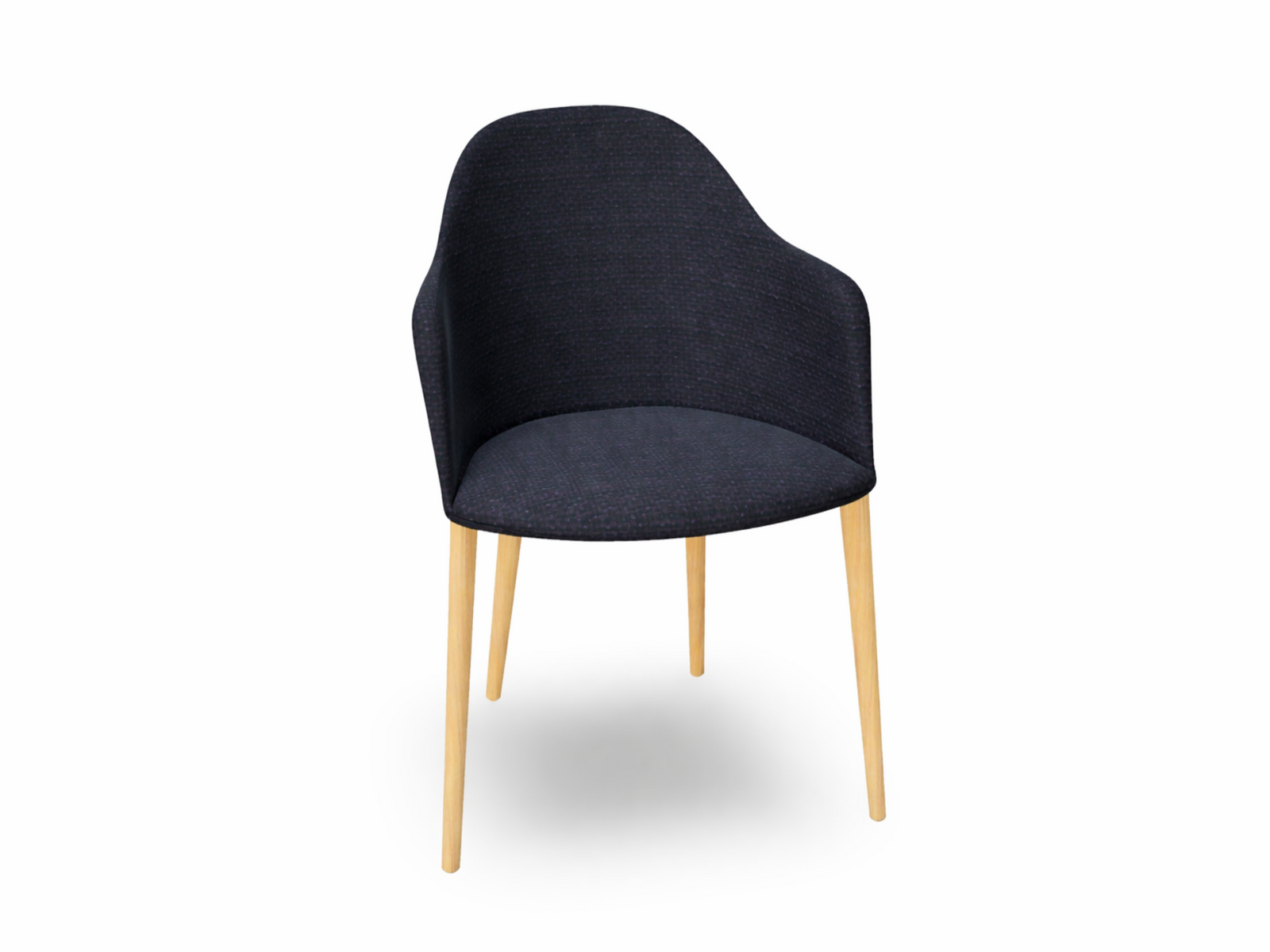 Cila Fully Upholstered Armchair with Timber Oak Four-leg Base