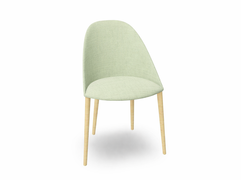 Cila Fully Upholstered Chair With Timber Oak Four-leg Base