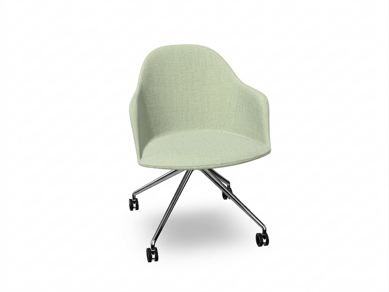 Cila fully upholstered Armchair With Fixed Trestle Base