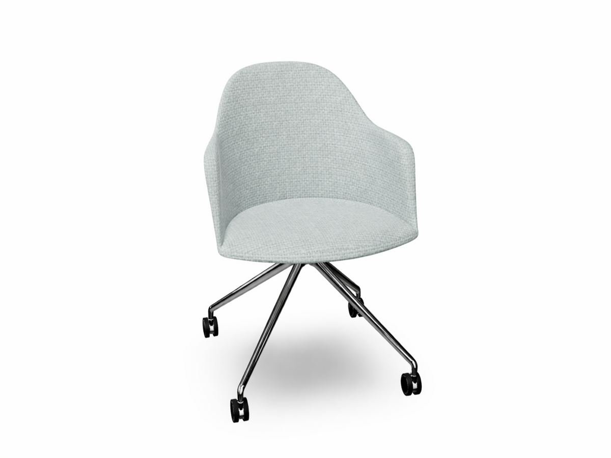 Cila fully upholstered Armchair With Fixed Trestle Base