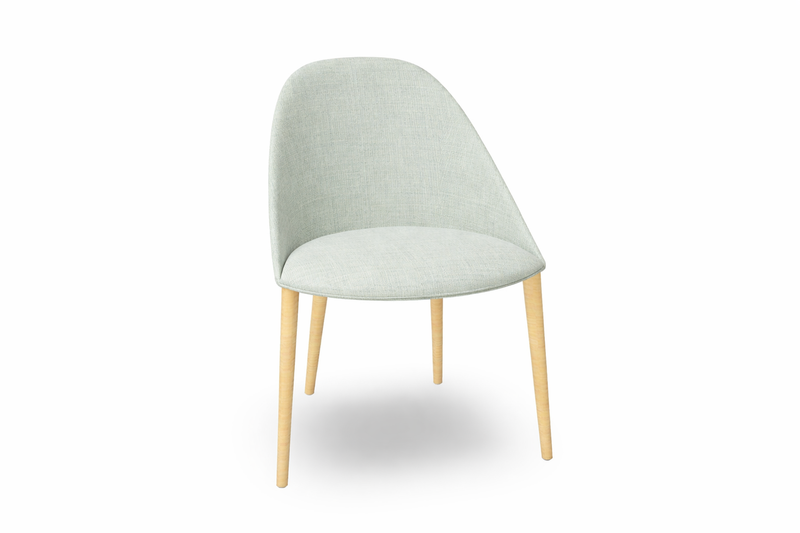 Cila Fully Upholstered Chair With Timber Oak Four-leg Base
