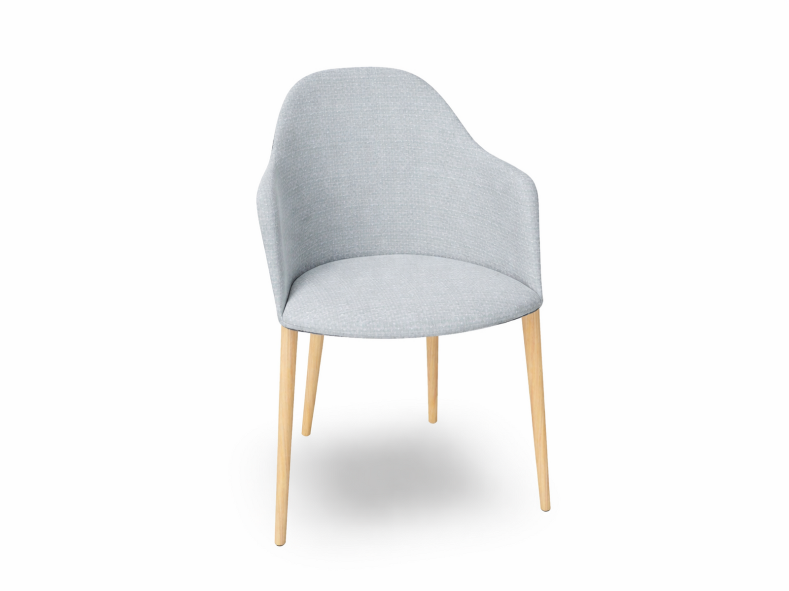 Cila Fully Upholstered Armchair with Timber Oak Four-leg Base