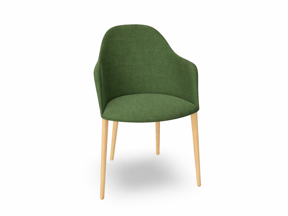 Cila Fully Upholstered Armchair with Timber Oak Four-leg Base