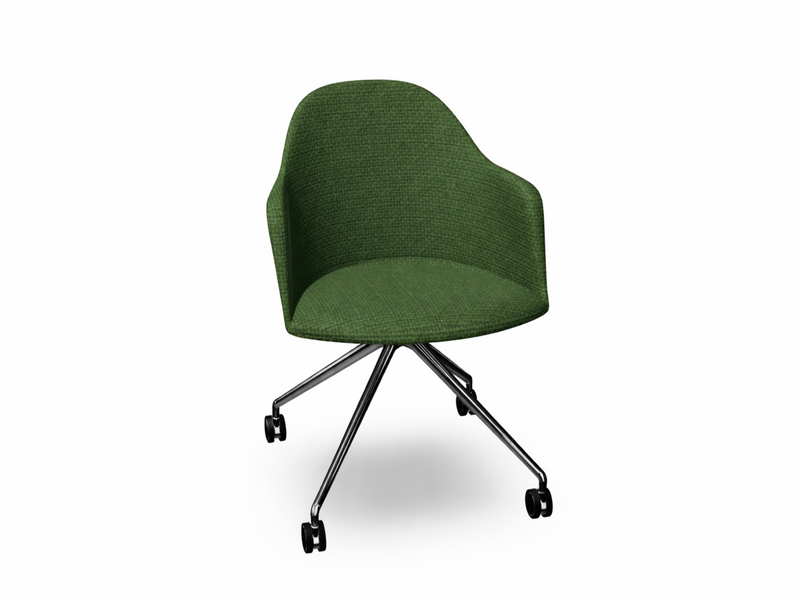 Cila fully upholstered Armchair With Fixed Trestle Base