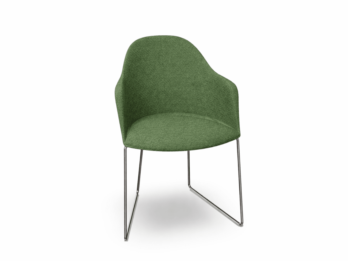 Cila Fully Upholstered Armchair With Sled Base Chairs Arper 