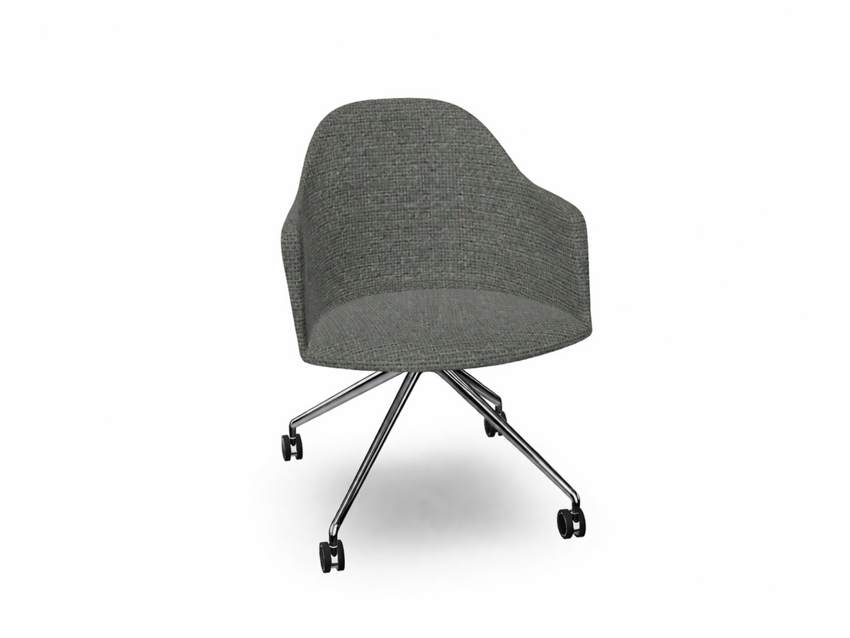 Cila fully upholstered Armchair With Fixed Trestle Base