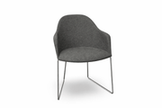 Cila Fully Upholstered Armchair With Sled Base Chairs Arper 