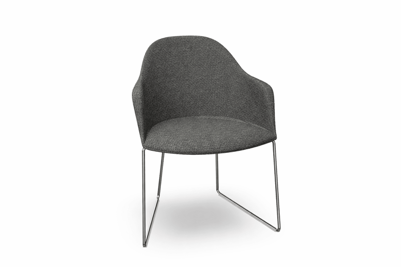 Cila Fully Upholstered Armchair With Sled Base Chairs Arper 