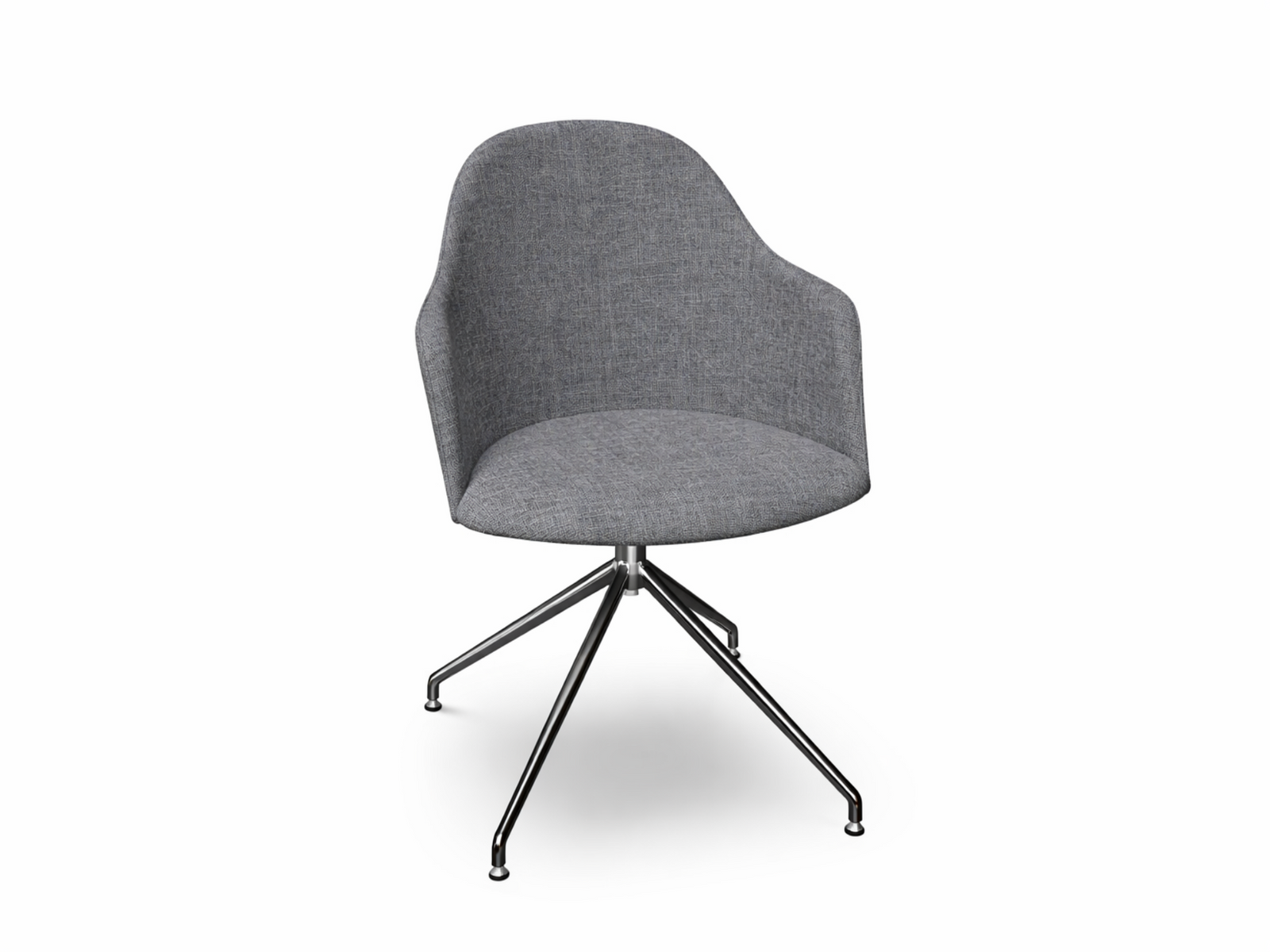 Cila Fully Upholstered Armchair With Swivel Trestle Base