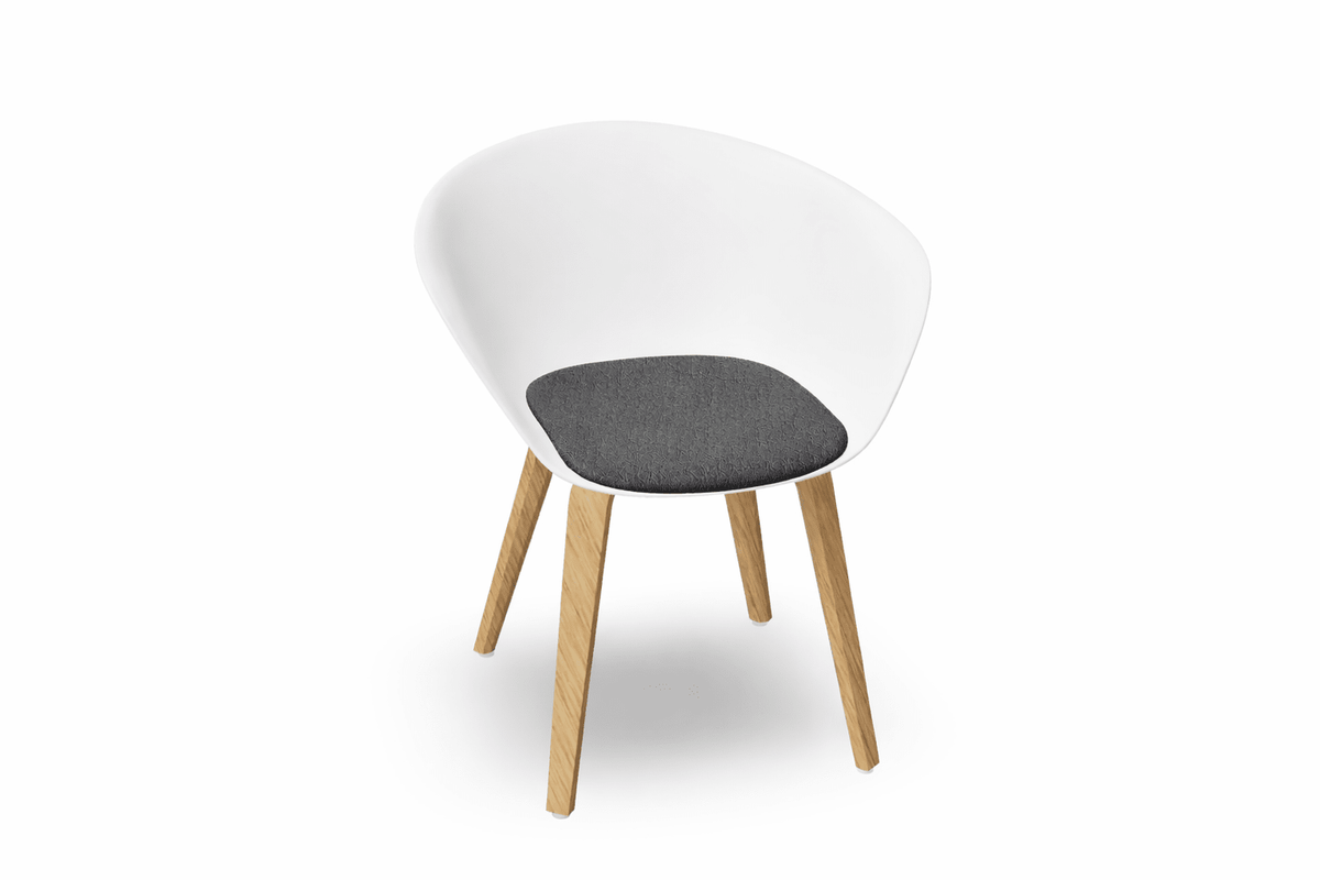Duna 02 Wood Leg Chair With Seat Cushion Chairs Arper 