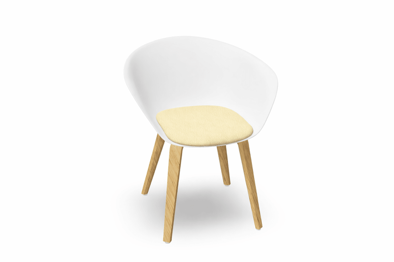 Duna 02 Wood Leg Chair With Seat Cushion Chairs Arper 