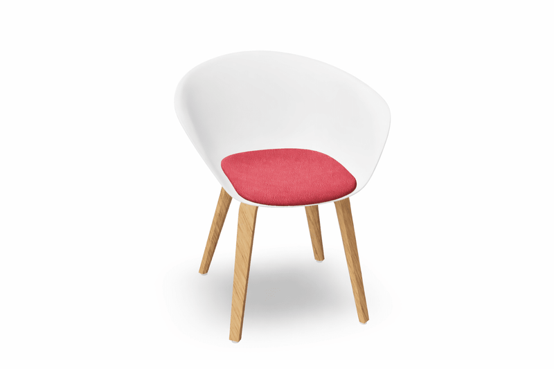 Duna 02 Wood Leg Chair With Seat Cushion Chairs Arper 