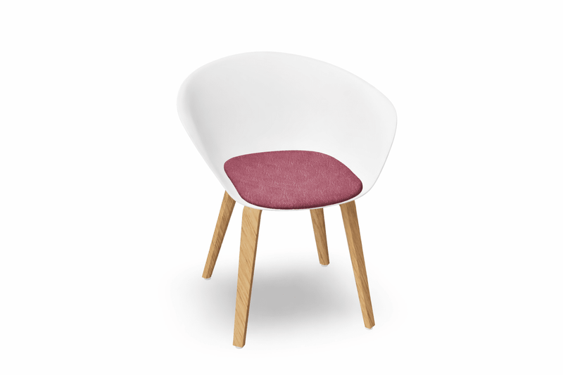 Duna 02 Wood Leg Chair With Seat Cushion Chairs Arper 
