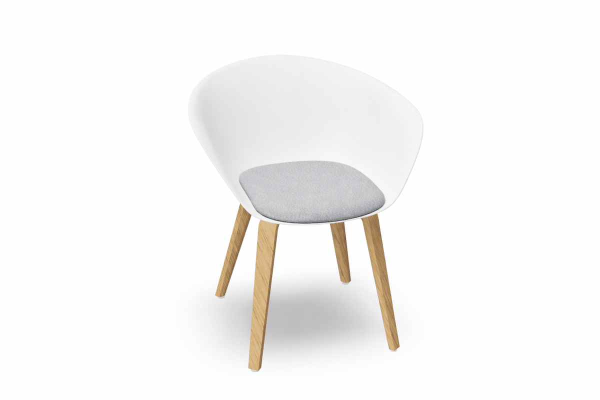 Duna 02 Wood Leg Chair With Seat Cushion Chairs Arper 