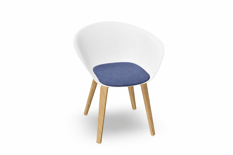 Duna 02 Wood Leg Chair With Seat Cushion Chairs Arper 
