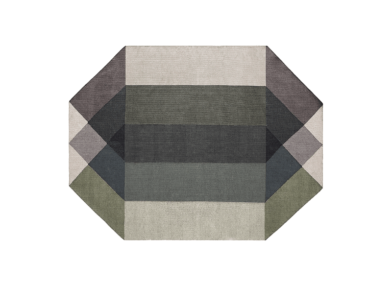 Diamond Rug - Outdoor Rug Gan Green-Grey 5’7" x 7’3" 