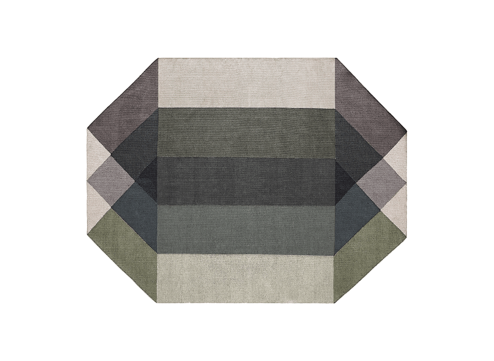 Diamond Rug - Outdoor Rug Gan Green-Grey 5’7&quot; x 7’3&quot; 
