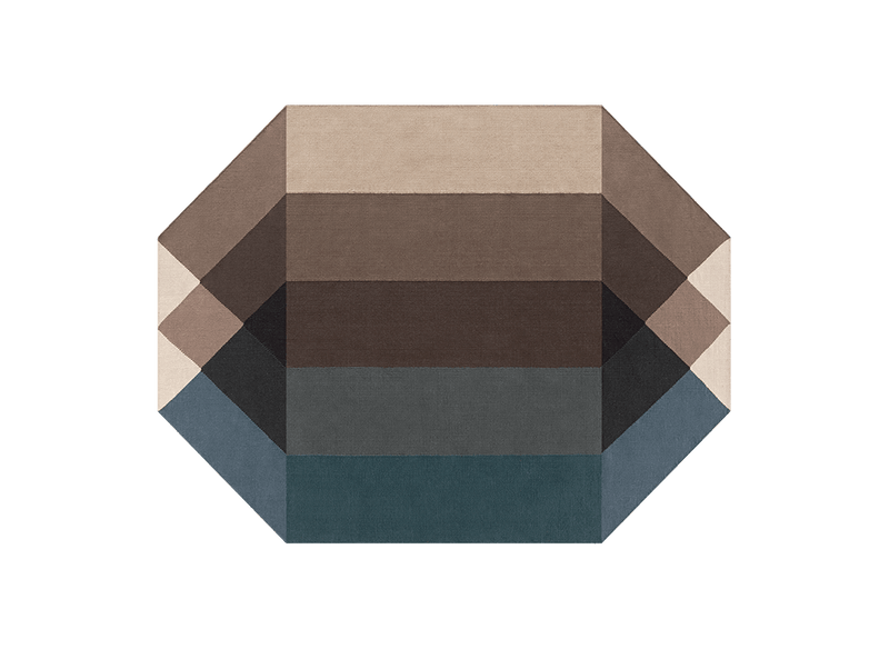Diamond Rug - Outdoor Rug Gan Blue-Brown 5’7" x 7’3" 