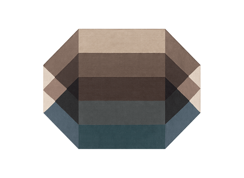 Diamond Rug - Outdoor Rug Gan Blue-Brown 5’7" x 7’3" 