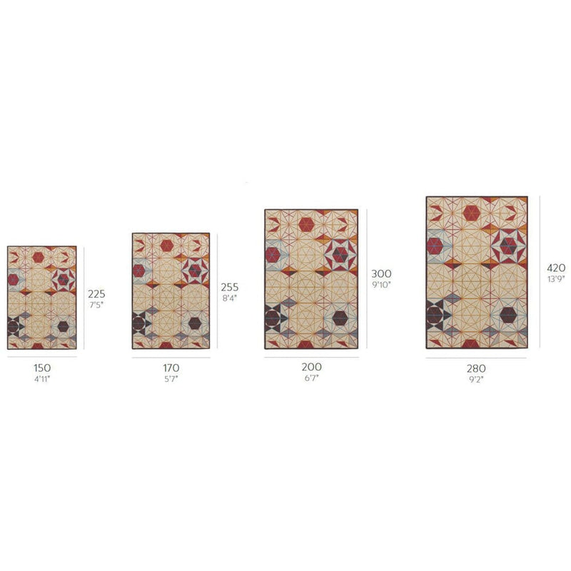 Hexa Orange Rectangular Rug Rug Gan Small 
