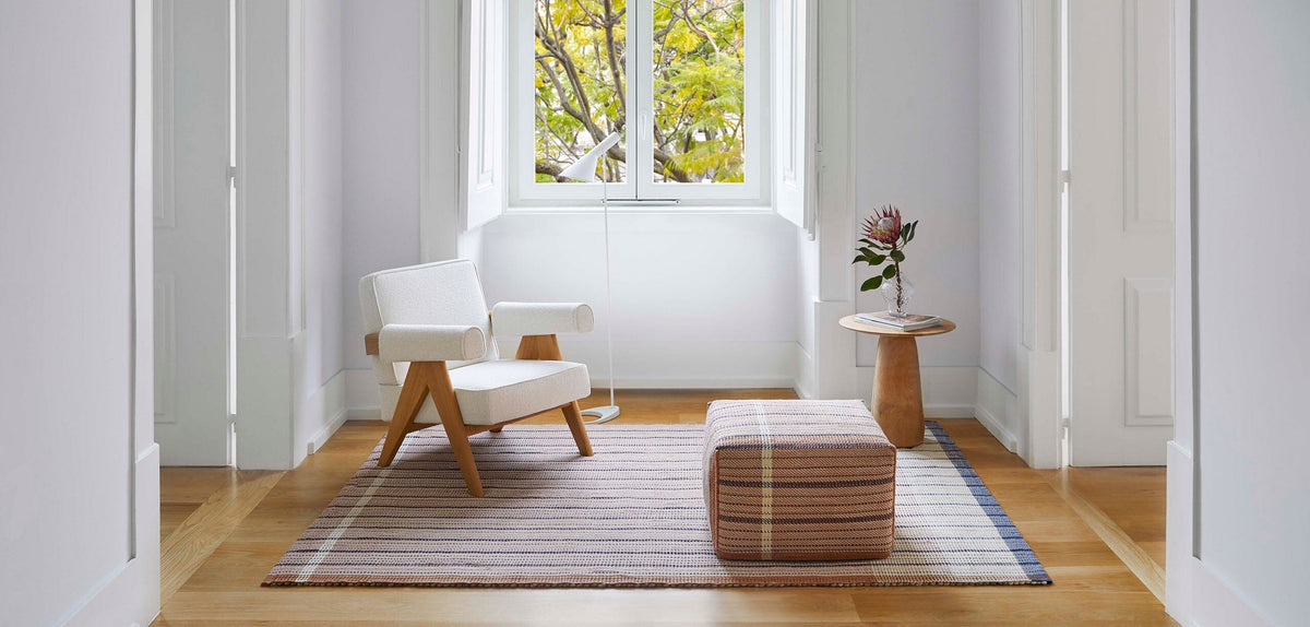 Reversible Pouf Rug Gan Pink 