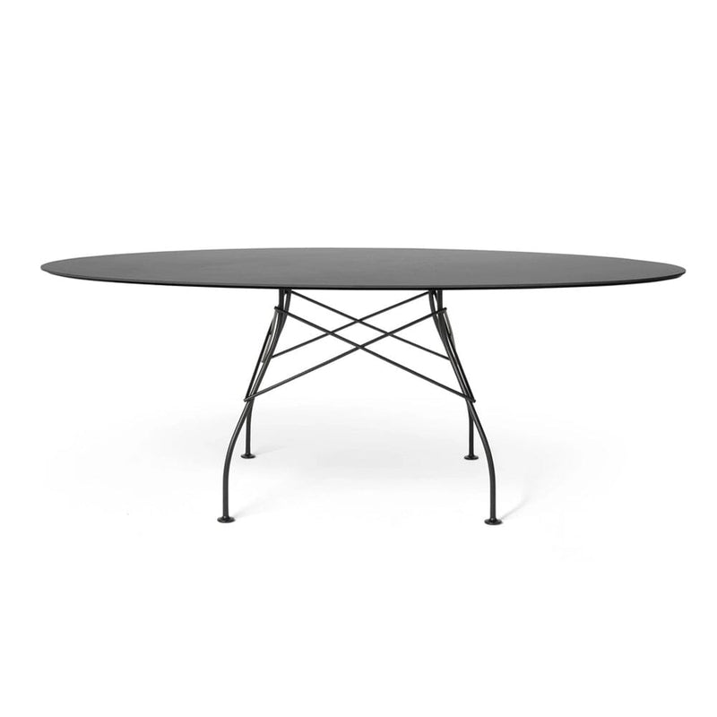 Glossy Outdoor Table Outdoors Kartell Oval Top Black 