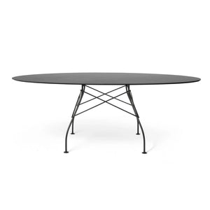 Glossy Outdoor Table Outdoors Kartell Oval Top Black 