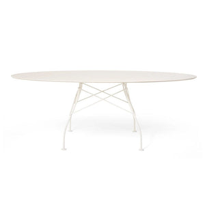 Glossy Outdoor Table Outdoors Kartell Oval Top White 