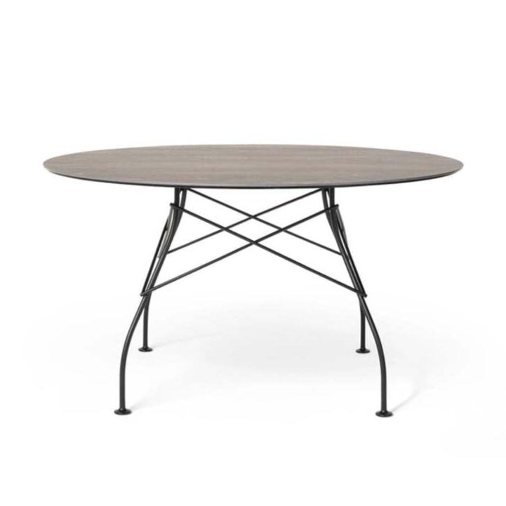 Glossy Outdoor Table Outdoors Kartell Round Top Aged Bronze 