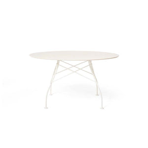 Glossy Outdoor Table Outdoors Kartell Round Top White 
