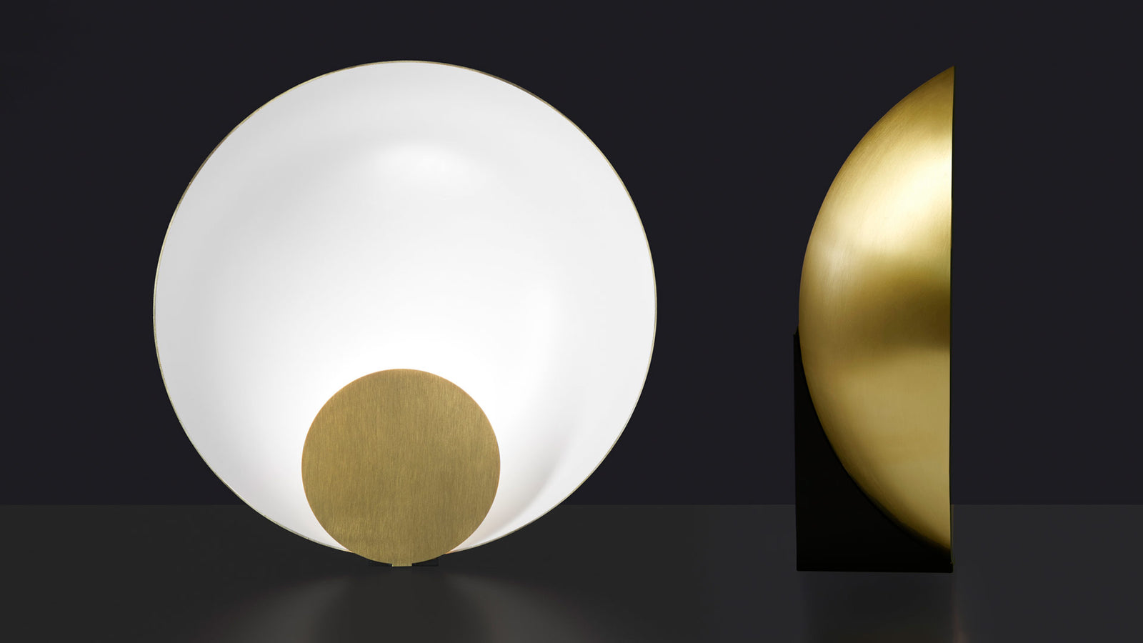 Siro Table Lamp lamps Oluce 17.7"W Satin Gold 