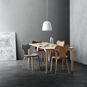 Grand Prix Chair With Wood Legs and Upholstered Front Dining chairs Fritz Hansen 