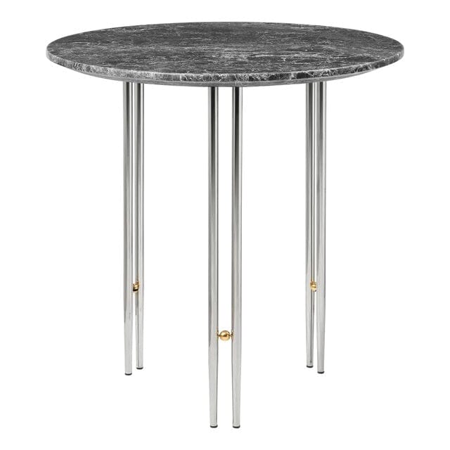 IOI Side Table side table Gubi Grey Emperador Marble Chrome Base / Brass Sphere 