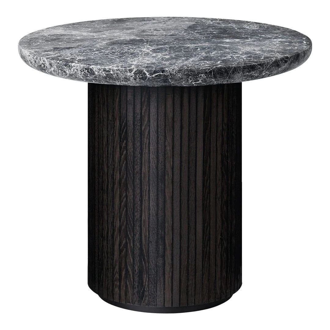 Moon Lounge Table Tables Gubi Brown/Black Stained Oak Veneer Base &amp; Gray Marble Top 
