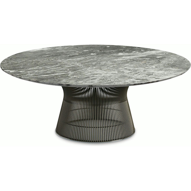 Platner Bronze 42" Coffee Table Coffee Tables Knoll Polished Finish Grey Marble Top: Light grey 