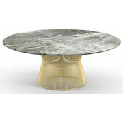 Platner Coffee Table - 42" in Gold Coffee Tables Knoll 18K Gold plated Grey marble, Polished finish 