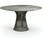 Platner Dining Table - 54 Inch Dining Tables Knoll Metallic Bronze Grey marble, Shiny finish 