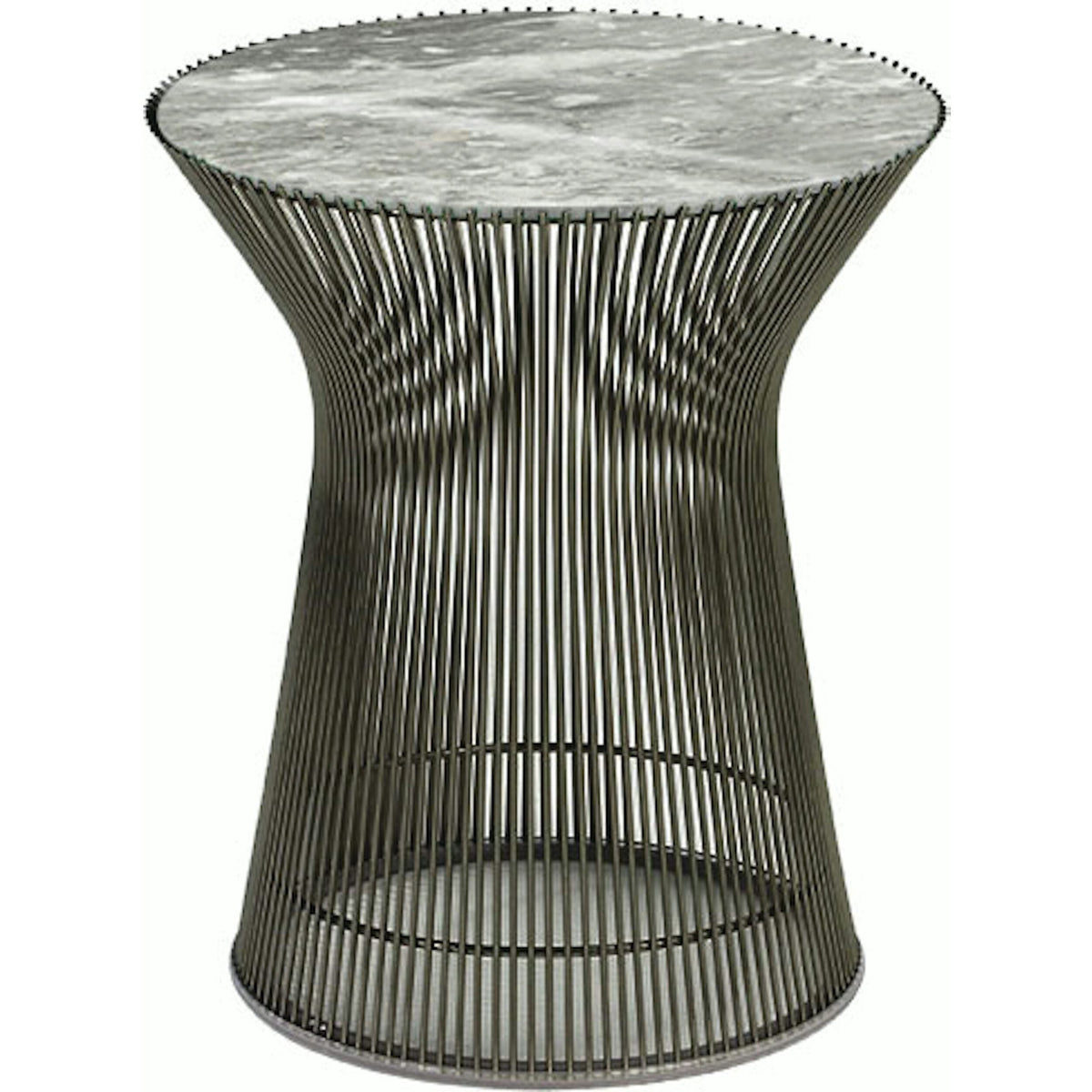 Platner Side Table side/end table Knoll Metallic Bronze Grey marble, Shiny finish 