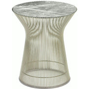 Platner Side Table side/end table Knoll Polished Nickel Grey marble, Shiny finish 