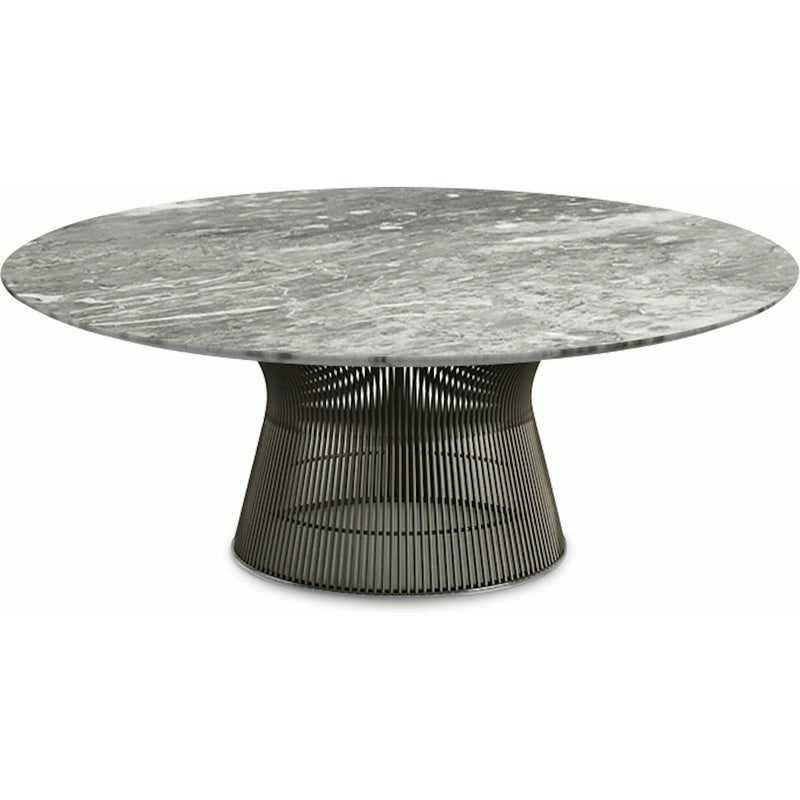 Platner Bronze 42" Coffee Table Coffee Tables Knoll Satin Finish Grey Marble Top: Light grey 