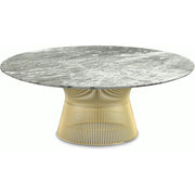 Platner Coffee Table - 42" in Gold Coffee Tables Knoll 18K Gold plated Grey marble, Satin finish 