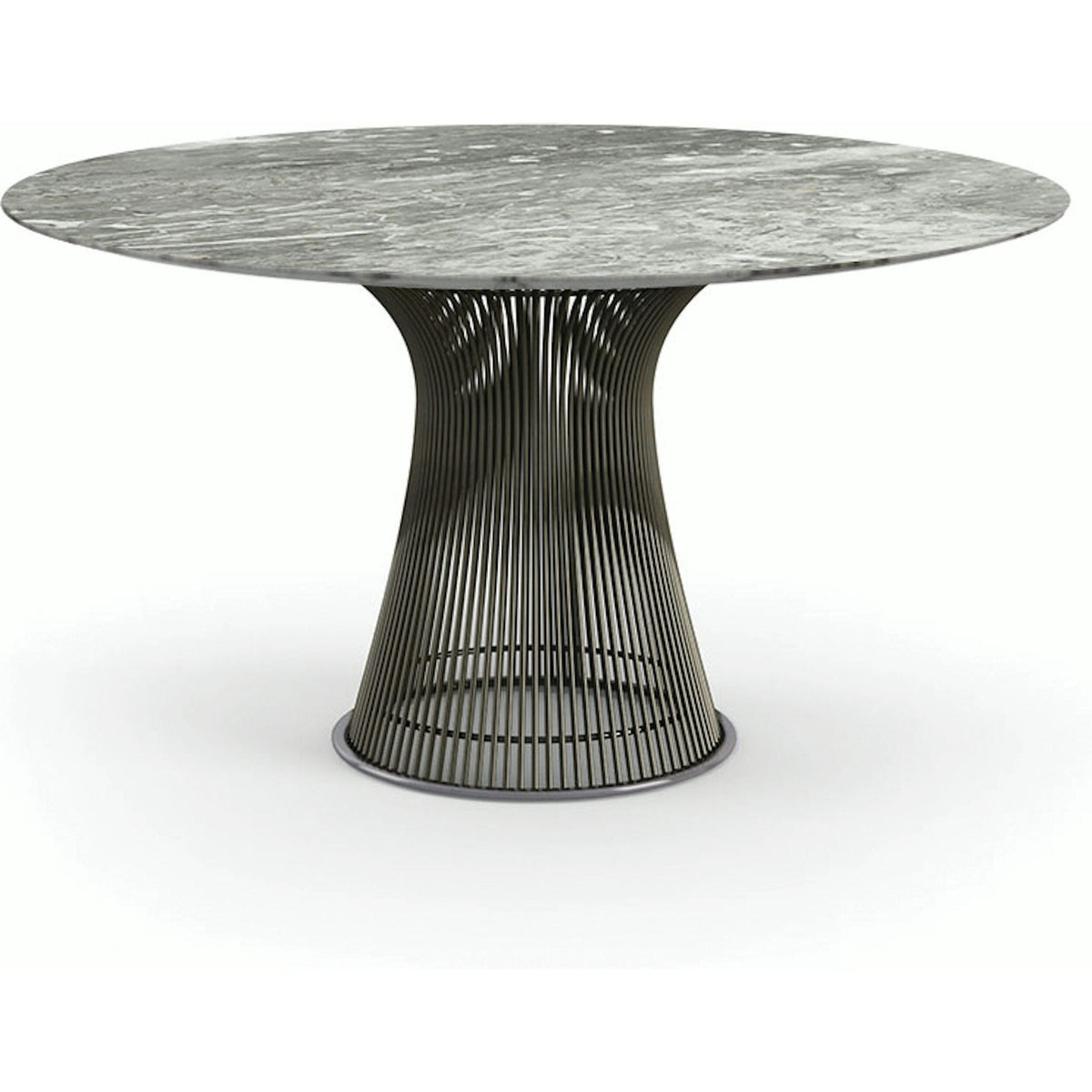 Platner Dining Table - 54 Inch Dining Tables Knoll Metallic Bronze Grey marble, Satin finish 