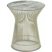 Platner Side Table side/end table Knoll Polished Nickel Grey marble, Satin finish 