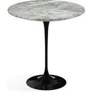 Saarinen Side Table - 20” Round side/end table Knoll Black Grey marble, Satin finish 