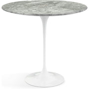 Saarinen Side Table - 22” Oval side/end table Knoll White Grey marble, Satin finish 