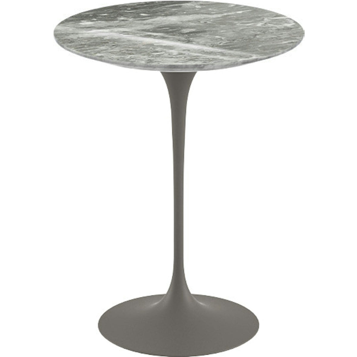 Saarinen Side Table - 16" Round side/end table Knoll Grey Grey marble, Shiny finish 